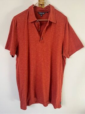 Toad&Co Men's Organic cotton rust summer spring Orange Polo L